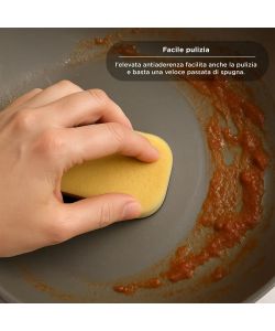 Padella Antiaderente Induzione Taupe 30 cm con Salvapadella