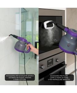 Kasanova - Pulitore a Vapore 1500W Grigio - Portatile e Compatto