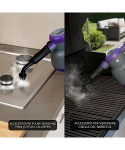 Kasanova - Pulitore a Vapore 1500W Grigio - Portatile e Compatto