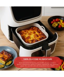 Teglia in Silicone Benedetta per Friggitrice e Forno - 21x21 cm