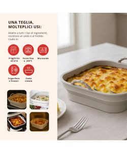 Teglia in Silicone Benedetta per Friggitrice e Forno - 21x21 cm