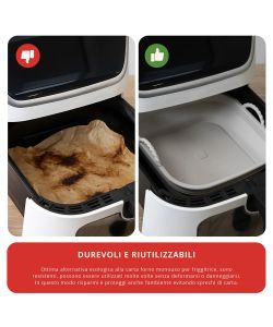 Teglia in Silicone Benedetta per Friggitrice e Forno - 21x21 cm