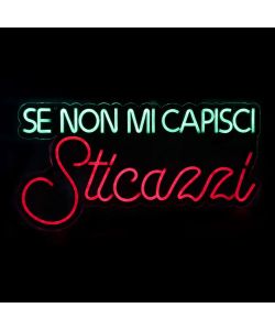 Insegna Luminosa - Se non mi capisci - LED Neon Multicolore 65x34 cm