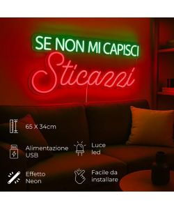 Insegna Luminosa - Se non mi capisci - LED Neon Multicolore 65x34 cm