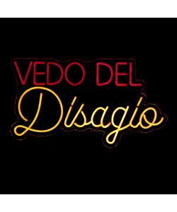Insegna Luminosa Vedo del Disagio - LED Neon Multicolore 65x37 cm