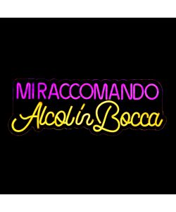 Insegna Luminosa LED - Alcol in Bocca - Neon Multicolore 65x23,4 cm