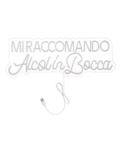 Insegna Luminosa LED - Alcol in Bocca - Neon Multicolore 65x23,4 cm