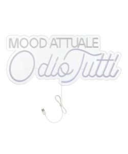 Insegna Luminosa Odio tutti - LED Neon Multicolore 65x28,6 cm