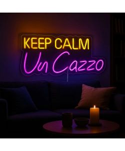 Insegna Luminosa Keep Calm - Scritta LED Multicolore 65x27,3 cm