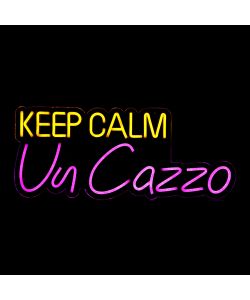Insegna Luminosa Keep Calm - Scritta LED Multicolore 65x27,3 cm