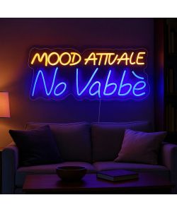 Insegna Luminosa No Vabb - LED Effetto Neon Multicolore 65x26 cm
