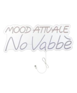 Insegna Luminosa No Vabb - LED Effetto Neon Multicolore 65x26 cm