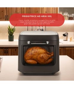 FATTO IN CASA DA BENEDETTA Friggitrice ad Aria XXL 12L Nera con Timer