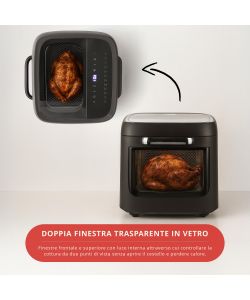 FATTO IN CASA DA BENEDETTA Friggitrice ad Aria XXL 12L Nera con Timer