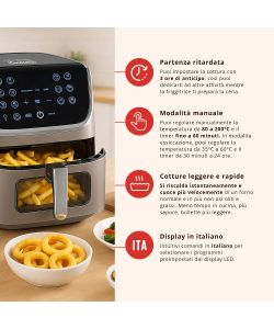 Fatto in casa da Benedetta Friggitrice ad Aria 6,5L Doppia Resistenza