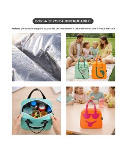KASANOVA Borsa Termica Impermeabile 8,5 L Blu con Manici e Chiusura a Zip