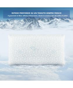 KASANOVA Guanciale Fibra Bianco 45x75 cm con Effetto Fresco