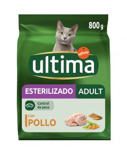 Ultima Crocchette Gatto Sterilizzato Pollo 800g Alta Qualità Salute