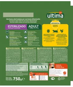 Ultima Crocchette Gatto Sterilizzato Pollo 800g Alta Qualità Salute