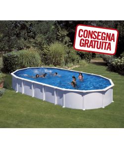 Piscina Ovale Bianca Omega 1000 x 550 x 132 h cm