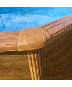 Piscina Ovale Acciaio In Legno 500 x 300 x 120 h cm