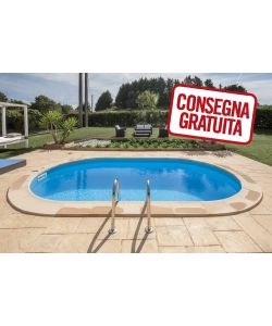 Piscina Ovale Acciaio 800 x 400 x 150 h cm