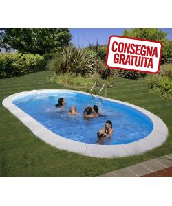 Piscina Ovale Acciaio 500 x 300 x 150 h cm