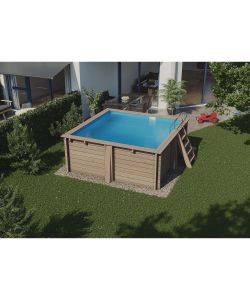Gre Piscina Quadrata Fuori Terra in Legno Pino 305x305 H119 cm