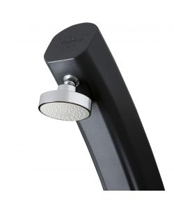 Gre - Doccia solare curva 25 litri nera con rubinetto in ABS e ottone