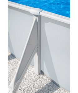 Gre Piscina fuori terra ovale bianca 610x375 cm h 120 cm con accessori
