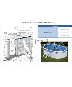 Gre Piscina fuori terra ovale bianca 610x375 cm h 120 cm con accessori