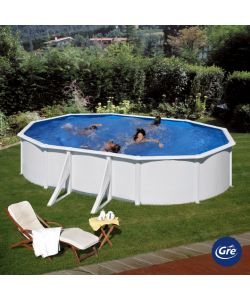 Gre Piscina fuori terra ovale bianca 500x300 cm con kit completo
