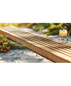 Gre Piscina Vasto 428 cm Blu Rotonda in Legno con Filtrazione Inclusa
