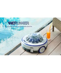 Gre Robot Pulitore Wet Runner a Batteria - Bianco Grigio Azzurro - 35 m2