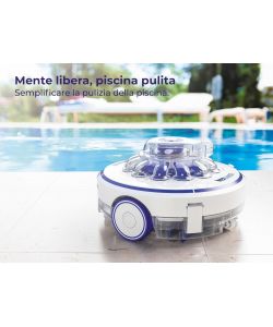 Gre Robot Pulitore Wet Runner a Batteria - Bianco Grigio Azzurro - 35 m2