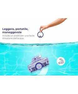 Gre Robot Pulitore Wet Runner a Batteria - Bianco Grigio Azzurro - 35 m2