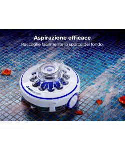 Gre Robot Pulitore Wet Runner a Batteria - Bianco Grigio Azzurro - 35 m2
