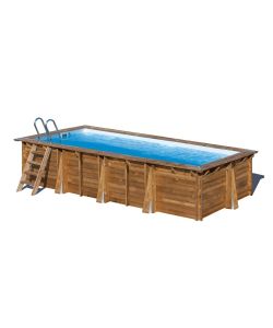 Gre Piscina fuori terra Papaya rettangolare 520x320 cm legno h133