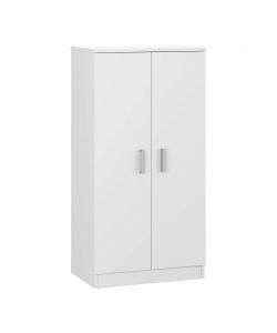 Scarpiera Armadio Bianca con 2 Ante e 7 Ripiani - 108x55x36 cm