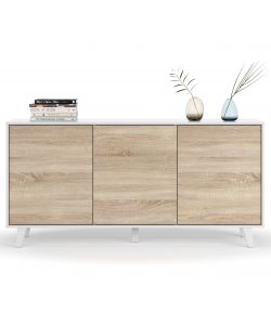 Credenza 3 ante bianco/rovere Zaiken Plus