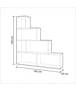 Libreria divisoria da terra in rovere canadian - 145x29x145 cm