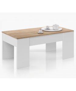 Tavolo da caff con vano rovere/bianco