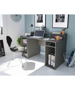 Scrivania Gamer in Truciolare Melaminico Antracite - 136x67 cm