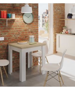 Fores Tavolo Ausiliare Estensibile Rovere Canadian e Bianco 67/135 cm