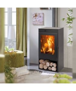 Panadero Stufa a Legna ZAHARA 6,9 kW Eco A+ con Porta Legna e Vetro Pulito