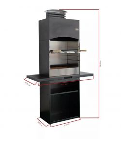 GMR Barbecue Tolosa a legna e carbone con cappa - 110x47,5x190,1 cm