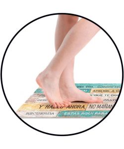 Estores Collection Tappeto Vinile Croma Patch Grigio e Ambra 50x140 cm