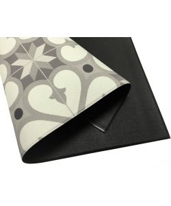 Estores Collection Tappeto Vinile Croma Patch Grigio e Ambra 60x200 cm