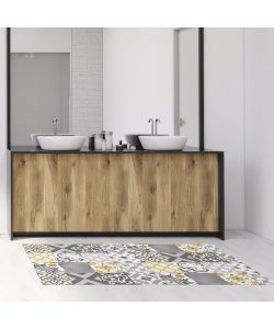 STOR PLANET Tappeto vinile Croma Patch Grigio Ambra 80x150 cm Decorativo
