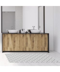 STOR PLANET Tappeto Vinile Geometrico Taupe 80x150 cm Morbido e Lavabile